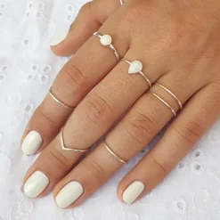 Studio Jewellery Feature & Stacker Rings | Rings-Double Fine Band 925 Sterling Silver Ring