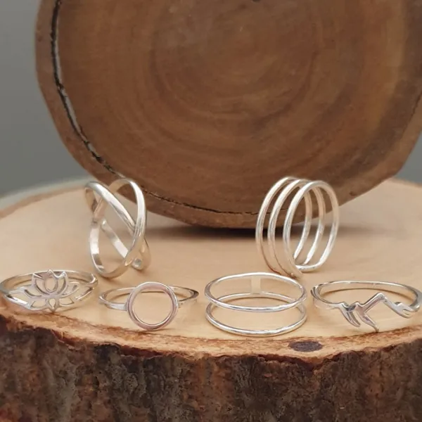 Studio Jewellery Feature & Stacker Rings | Rings-Double Fine Band 925 Sterling Silver Ring