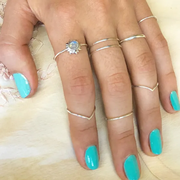 Studio Jewellery Feature & Stacker Rings | Rings-Double Fine Band 925 Sterling Silver Ring