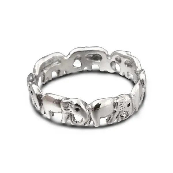 Studio Jewellery Feature & Stacker Rings | Rings-7 Elephants Band Sterling Silver Ring