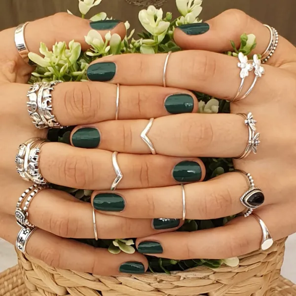 Studio Jewellery Feature & Stacker Rings | Rings-7 Elephants Band Sterling Silver Ring