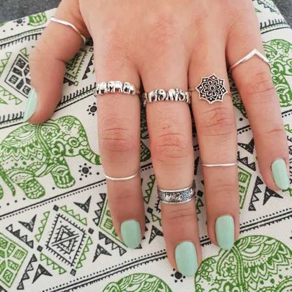Studio Jewellery Feature & Stacker Rings | Rings-3 Elephants Sterling Silver Ring