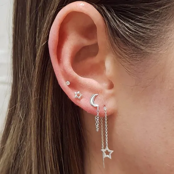 Studio Jewellery Stud Earrings | Earrings-Extra Small Silver Cubic Zirconia Ear Studs