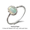 Studio Jewellery Gem Stone Rings | Rings-Fancy Oval Opal Silver Ring