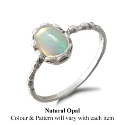 Studio Jewellery Gem Stone Rings | Rings-Fancy Oval Opal Silver Ring