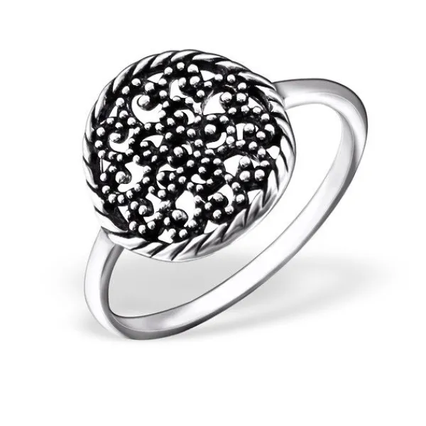 Studio Jewellery Feature & Stacker Rings | Rings-Filigree Circle Sterling Silver Ring