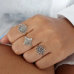 Studio Jewellery Feature & Stacker Rings | Rings-Filigree Patterned Sterling Silver Ring