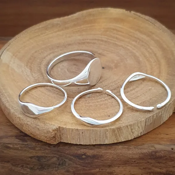 Studio Jewellery Feature & Stacker Rings | Rings-Fine Adjustable Silver Signet Ring