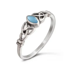Studio Jewellery Gem Stone Rings | Rings-Fine Celtic Blue Shell Silver Ring