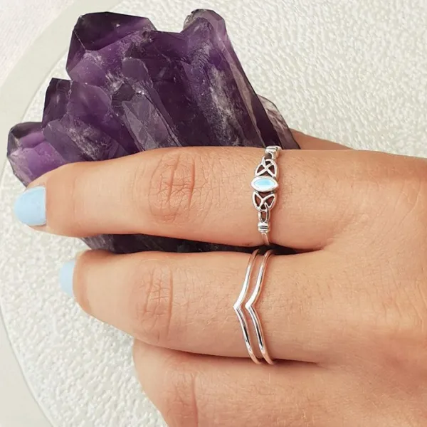 Studio Jewellery Gem Stone Rings | Rings-Fine Celtic Blue Shell Silver Ring