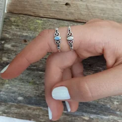 Studio Jewellery Gem Stone Rings | Rings-Fine Celtic Blue Shell Silver Ring