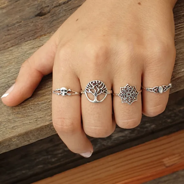 Studio Jewellery Gem Stone Rings | Rings-Fine Celtic Mother Of Pearl Sterling Silver Ring