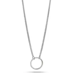 Studio Jewellery Necklaces-Fine Circle Silver Necklace