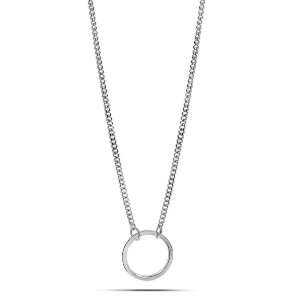 Studio Jewellery Necklaces-Fine Circle Silver Necklace