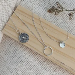Studio Jewellery Necklaces-Fine Circle Silver Necklace