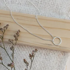 Studio Jewellery Necklaces-Fine Circle Silver Necklace