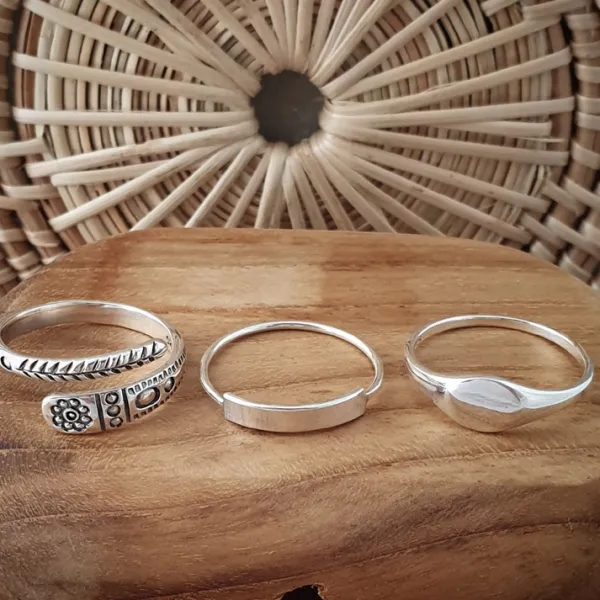 Studio Jewellery Feature & Stacker Rings | Rings-Fine Oblong Face Silver Ring