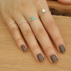 Studio Jewellery Gem Stone Rings | Rings-Fine Oval Mother Of Pearl Silver Ring
