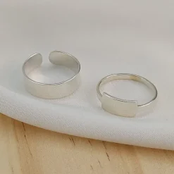 Studio Jewellery Feature & Stacker Rings | Rings-Fine Rectangle Silver Ring