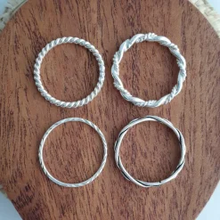 Studio Jewellery Feature & Stacker Rings | Rings-Fine Rope Stacker Sterling Silver Ring