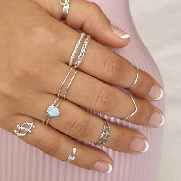 Studio Jewellery Feature & Stacker Rings | Rings-Fine Rope Stacker Sterling Silver Ring