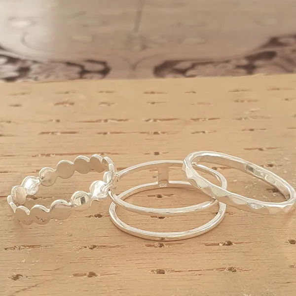 Studio Jewellery Feature & Stacker Rings | Rings-Flat Circle Band Silver Ring