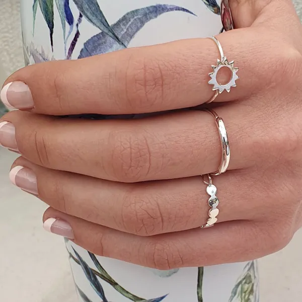 Studio Jewellery Feature & Stacker Rings | Rings-Flat Circle Band Silver Ring