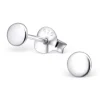 Studio Jewellery Stud Earrings | Earrings-Flat Round Disc Silver Sleeper Studs