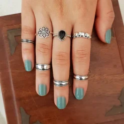 Studio Jewellery Rings-Floral Mandala Silver Ring