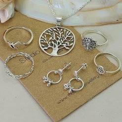 Studio Jewellery Rings-Floral Mandala Silver Ring