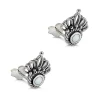 Studio Jewellery Stud Earrings | Earrings-Floret White Shell Silver Studs