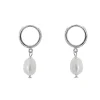 Studio Jewellery Hoop Earrings | Earrings-Fresh Water Pearl Hoop Charm Earrings