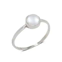 Studio Jewellery Gem Stone Rings | Rings-Freshwater Pearl Silver Ring