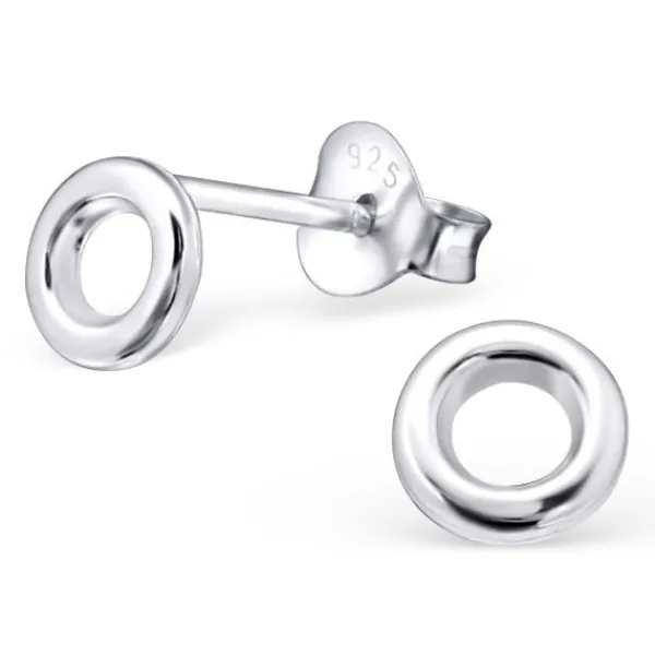 Studio Jewellery Stud Earrings | Earrings-Geometric 5mm Circle Earring Studs in Sterling Silver