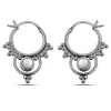 Studio Jewellery Hoop Earrings | Earrings-Interlock Beaded Silver Hoop Earrings
