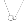 Studio Jewellery Necklaces-Interlocked Circles Silver Necklace