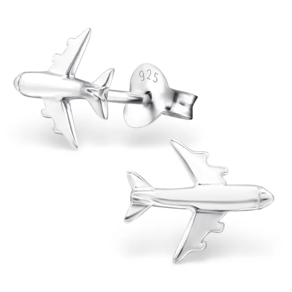 Studio Jewellery Stud Earrings | Earrings-Jet Air Plane Silver Stud Earrings