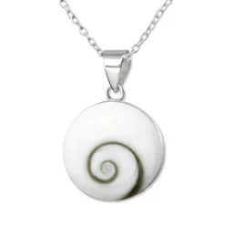 Studio Jewellery Necklaces-Large Shiva Shell Silver Necklace