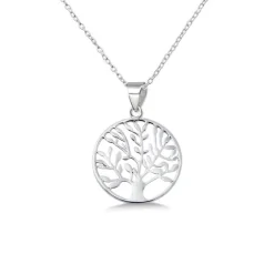 Studio Jewellery Necklaces-Large Tree Of Life Silver Necklace