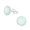 Studio Jewellery Stud Earrings | Earrings-Light Blue Shell Circle Earring Studs