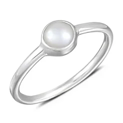 Studio Jewellery Gem Stone Rings | Rings-Little Pearl Band
