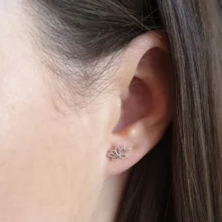 Studio Jewellery Stud Earrings | Earrings-Lotus Silver Stud Earrings