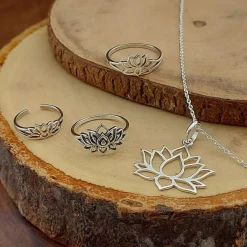 Studio Jewellery Feature & Stacker Rings | Rings-Lovely Lotus Silver Ring