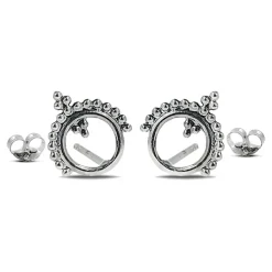 Studio Jewellery Stud Earrings | Earrings-Mandala Beaded Silver Studs