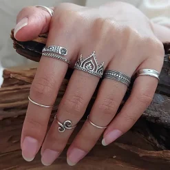Studio Jewellery Feature & Stacker Rings | Rings-Mandala Crown Silver Ring