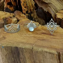 Studio Jewellery Feature & Stacker Rings | Rings-Mandala Crown Silver Ring