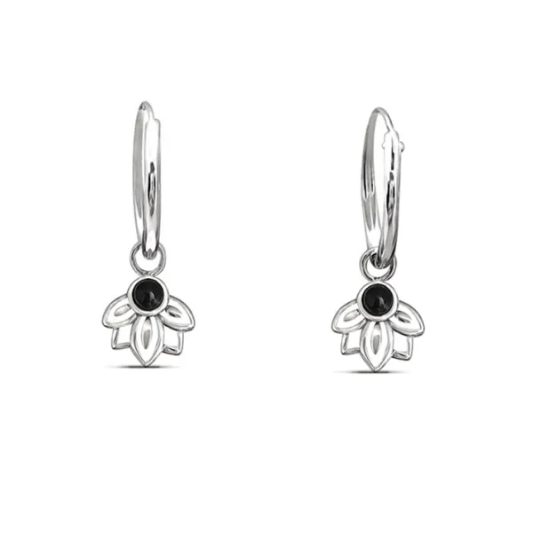 Studio Jewellery Hoop Earrings | Earrings-Mandala Hoop Charm Silver Earrings