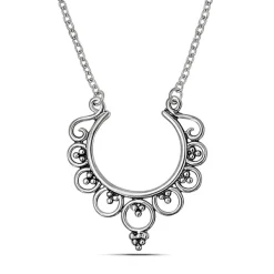 Studio Jewellery Necklaces-Mandala Silver Necklace
