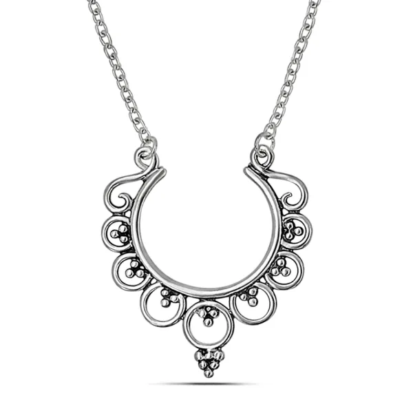 Studio Jewellery Necklaces-Mandala Silver Necklace