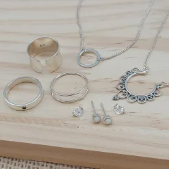 Studio Jewellery Necklaces-Mandala Silver Necklace